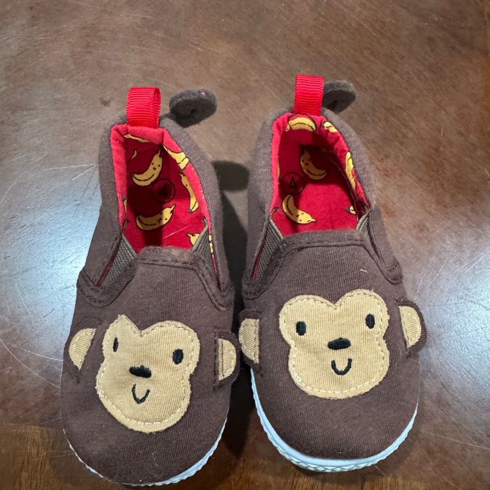 Brown Monkey Face Kids Shoes